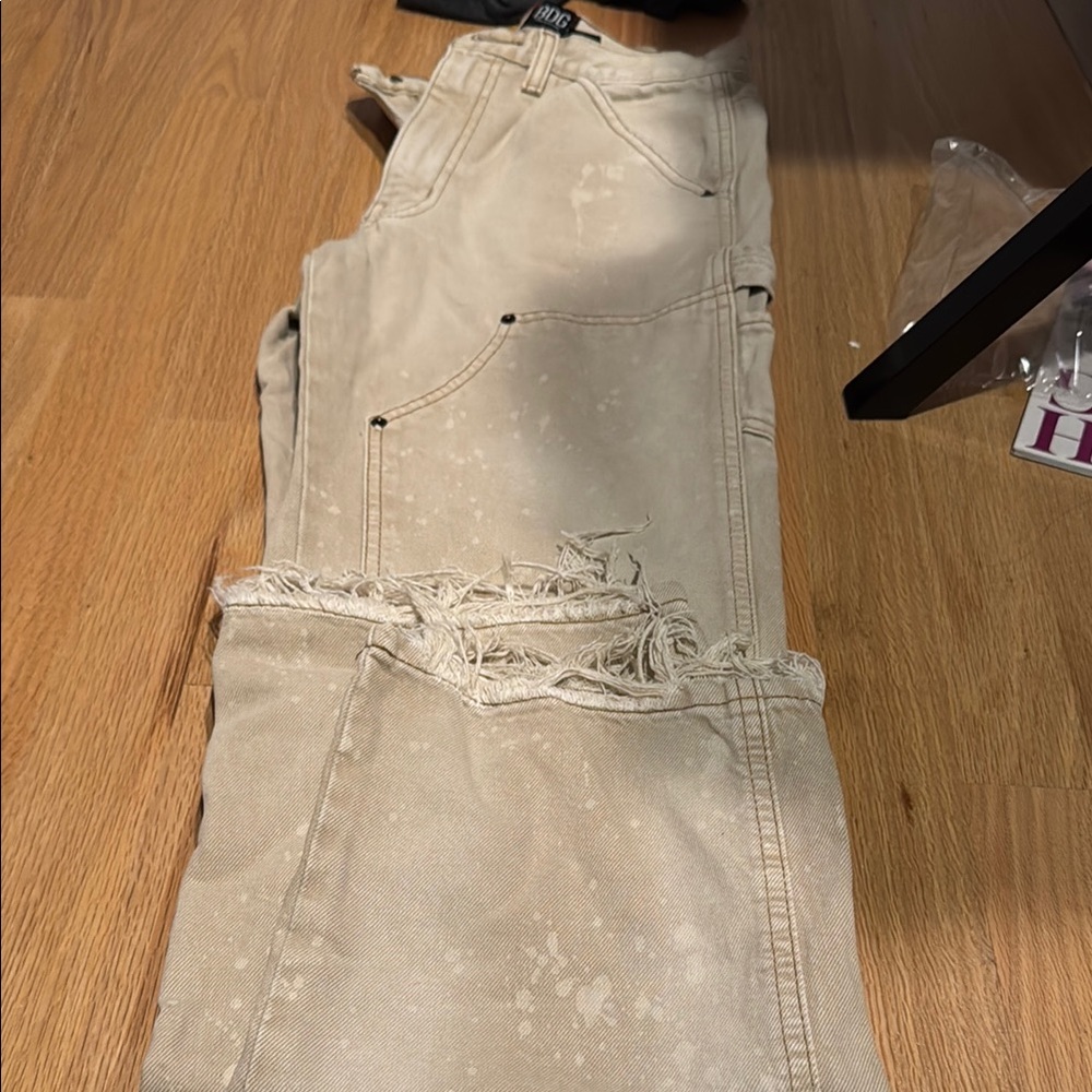 BDG High-Rise Carpenter Jeans in Beige